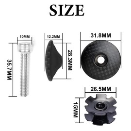 BUCKLOS Bicycle Headset Top Cap and Star Nut, Fits 1-1/8" Fork Stems, Carbon Fiber Top Cap with Aluminum Screw Matte