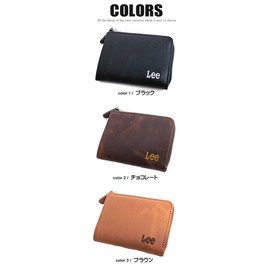 Lee 0520372 Men's Women's Wallet Coin Purse L-Shaped Zipper, Brown (BN)