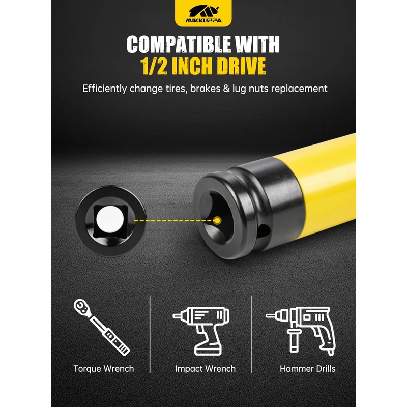 MIKKUPPA 1/2" Drive Lug Nut Socket Set - 5 Pieces