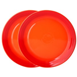 Hasense Ceramic Dinner Plates Set of 2, 10 Inch Large Dessert Serving Dishes, Porcelain Pasta and Salad Plates for the Kitchen, Microwave Dishwasher Safe, Stylish Christmas, Gradient Orange