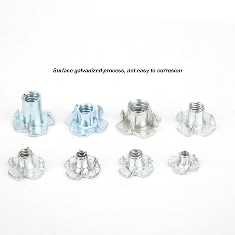 135pcs Carbon Steel Four Claw Nut Assortment Kit for Furniture
