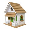 8.75" X 6" 7.5" Squirrel Cottage Birdhouse White 7.5"x8.75"x6" Deck