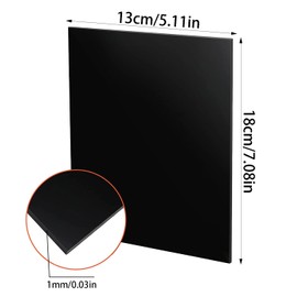 DARENYI 10 Pieces 1 mm Plastic Plate Black ABS Plastic Plate Acrylic Glass Plate Plexiglass Panel Plastic Plate for Replacement Glass of Photo Frame, Signs, Project Exhibition, Painting (18 x 13 cm)