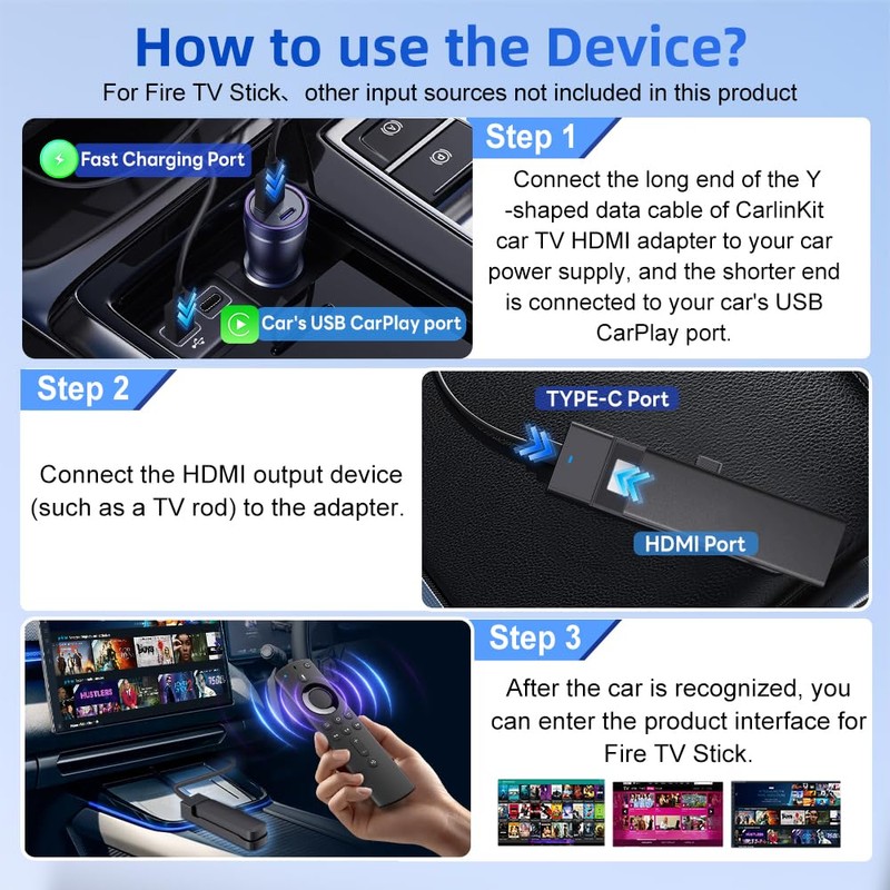 CarlinKit FireDrive Link - HDMI Adapter for Wired CarPlay, Use