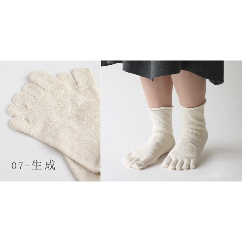 Kinuya SO6723 100% Silk Five Toe Socks, Inner Socks, Thick