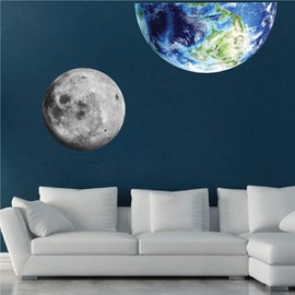 Moon Nursery Decor - Moon Wall Decal Outer Space Wall Mural Moon Planet Decorations Decor Wallpaper Stickers Removable Wall Murals Planets, c22