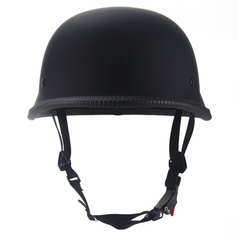 Black Half Helmet, Motorcycle Half Helmet, Retro German Style Helmet,