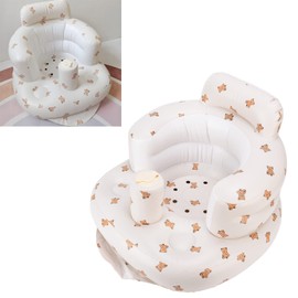 Baby Sit Up Chair, Baby Inflatable Seat for Babies, Baby Seats for Sitting Up Beautiful Prints 22.4 X 18.9 X 13.8in Multifunctional PVC Material for Learning Eating Dinner Chair (Love Bear Pattern)