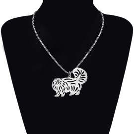 DUOWEI Cute Cat Necklace Pendant 18K Gold Plated Stainless Steel Fashion Pet Cats Jewelry Gifts for Women Teen Girls (Persian Cat Silver)