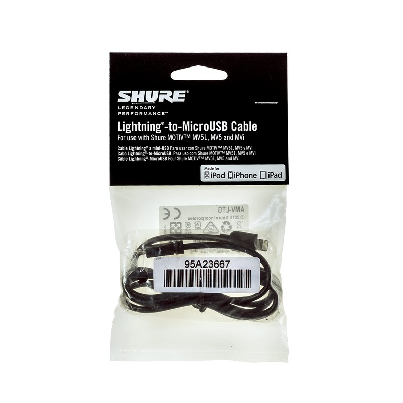 SHURE MOTIV Series Lightning Cable 3.3 ft (1 m) AMV-LTG