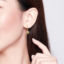 WOVEE Ohrringe Hängend Herz Vergoldet Hängeohrringe Anhänger Schmuck Geschenke für Damen Frauen
