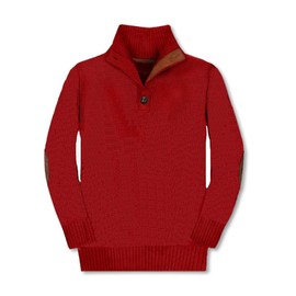 Gioberti Kids and Boys 100% Cotton Button Down Collar Knitted Pullover Sweater, Red, Size 4T