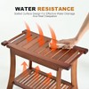 Teak Shower Chair Stool, 24" Shower Bench Seat, Wooden Bathroom
