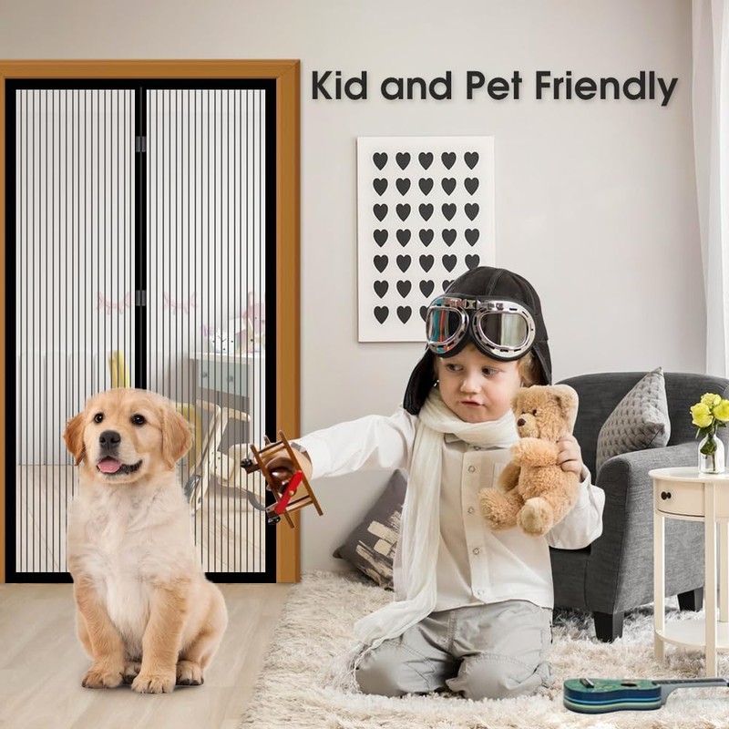 Clevinger Magnetic Screen Door Mesh, Fit Door Size 92x206CM,Screen Size