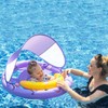 AnbQuik Baby Pool Float with Removable UPF50+ Sun Protection Canopy,