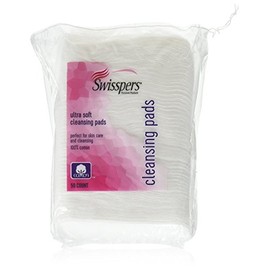 Swisspers Premium Ultra Soft Facial Cleansing Cotton Pads, 50 Count (Pack of 2)