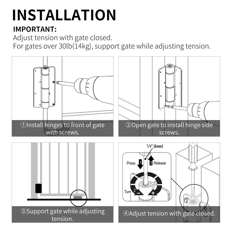 UCDOET Upgraded 5.75" Aluminum Self Closing Gate Hinges, Fence Gate