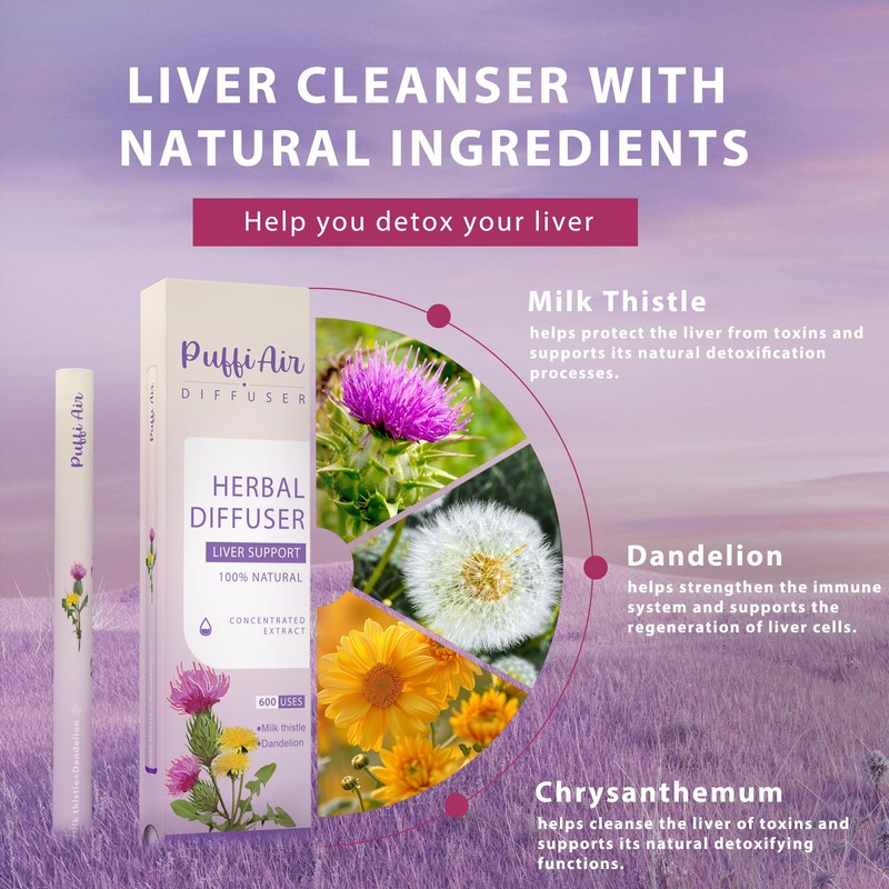 PUFFIAIR Herbal Aromatherapy Inhaler | Infused with Milk Thistle, Dandelion,