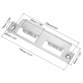 sourcing map Door Strike Plate, 2Pcs 145mm x 40mm 201 Stainless Steel Latch Deadbolt Strike Plate for Door Frame Door Jamb, Silver