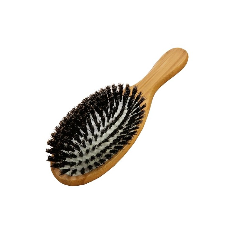 Bamboo Wooden Hair Brush with Natural Bristle