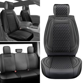Seat Cover Full Set Compatible with Toyota Tacoma TRD 2009 to 2024 Sport Off Road TRD Pro Limited SR SR5 Package Access Double Extended Cab Pickup Truck Seat Custom Cover (5 Pcs Set, Black)