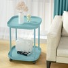 villertech Side Table with Wheels, End Table Living Room Plastic