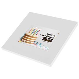 Kootek 12 Inch Square Cake Drums, 1/2 Inch Thick Sturdy Boards with Fully Wrapped Edges, Heavy Duty Corrugated Cardboard Base for Decorating Baking Supplies, Base para Pastel, 1 Pack