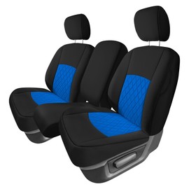 FH Group Custom Fit Car Seat Covers Specifically Made for Dodge Ram 1500 2011-2018 & Ram 1500 Classic 2019-2025 Quad Cab, Front Set Blue Ultraflex Neoprene, Seat Covers for RAM Pickup