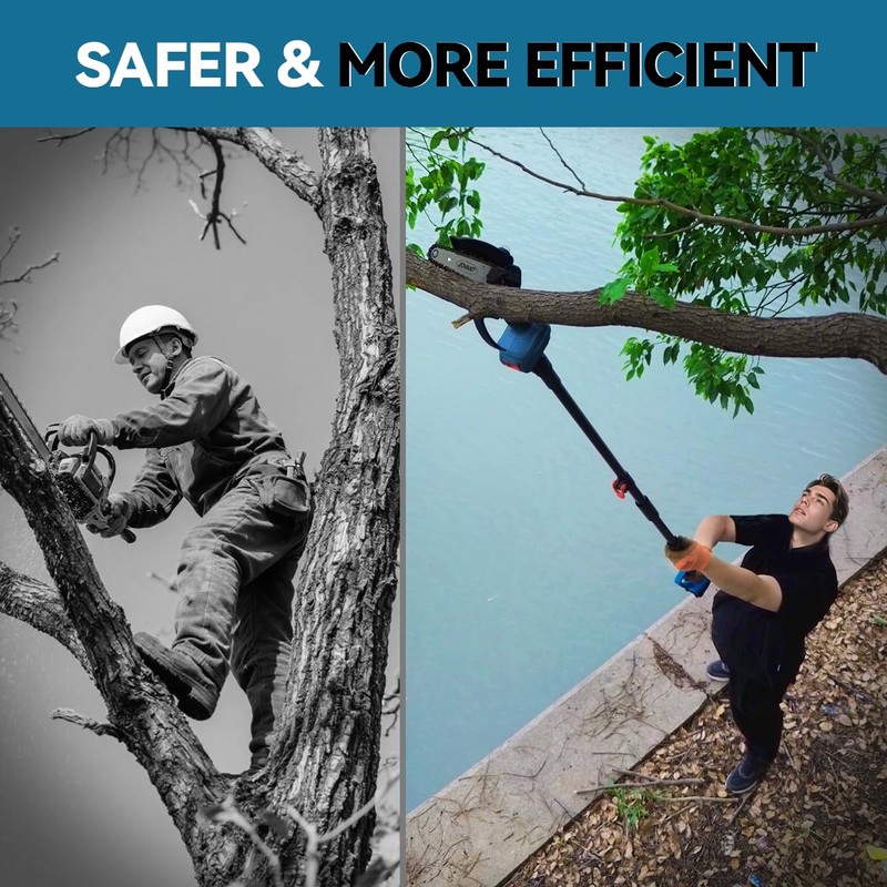 Jovant Cordless Pole Saws for Tree Trimming,2-In-1 Mode Cordless Pole