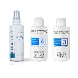 Trio de Reparacion Intensiva Lendan Bond Filler #2 200ml + Plex System Shampoo #4 y Mascarilla #3 de 250ml c/u Reparacion Total By Maritrini Meza