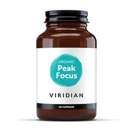 Viridian - Organic Peak Focus - 60 Caps | Enhance Concentration, Attention & Memory | No Fillers, Binders Or Artificial Additives | Caffeine-Free | Nutritionist Formulated | Support for Focus & Work