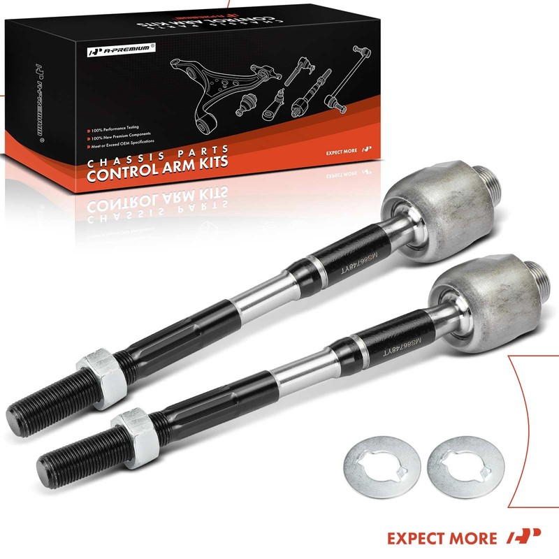 A-Premium 2 x Front Inner Tie Rod Ends, Compatible with