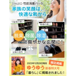 SYALEO Shoe Deodorizer, Dehumidifier, Charcoal, Bamboo Charcoal, Deodorizer, Entryway, Shoe Box, Geta, Japanese Deodorizing Tested, Gray/6 Pieces