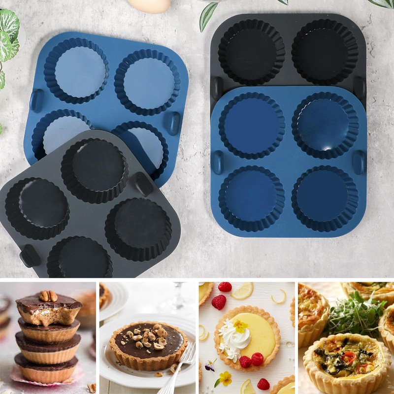 Webake Mini Törtchen Formen 4 Stück Tarteform Silikon Quicheform Klein