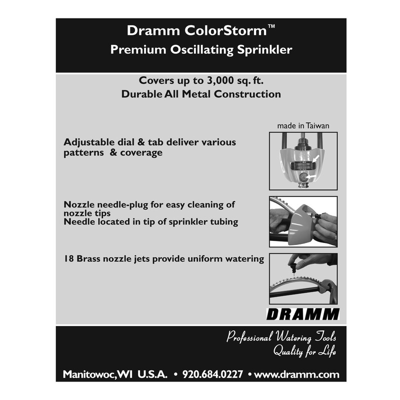 Dramm 15006 Berry Colorstorm Premium Metal Oscillating Sprinkler
