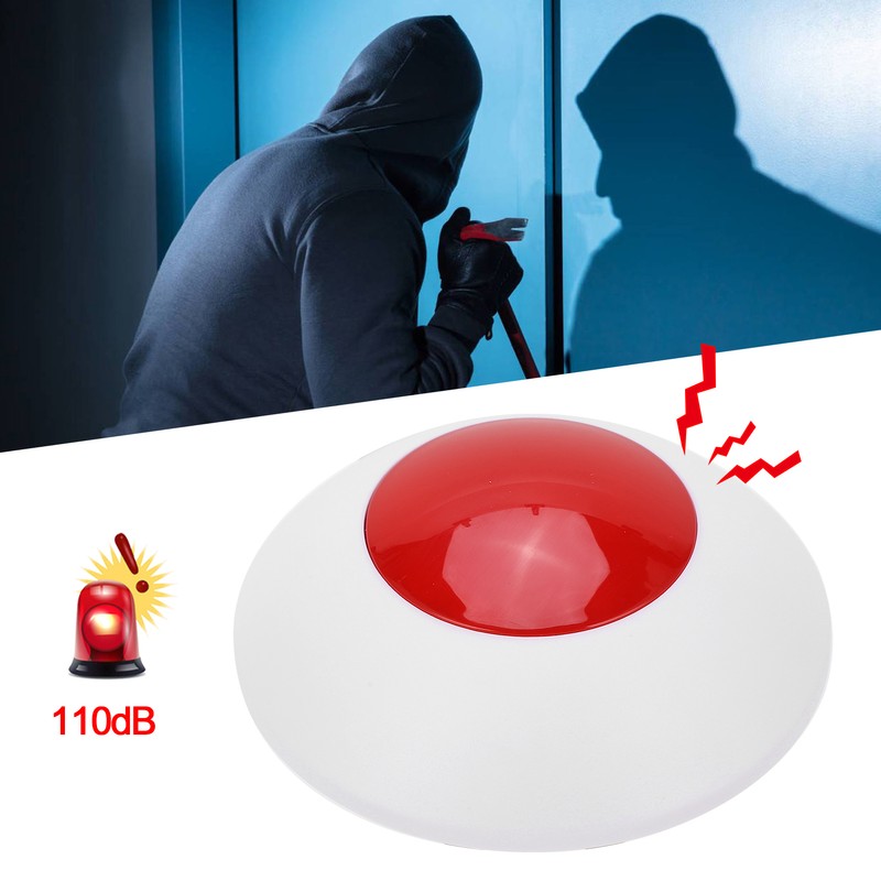 Wireless Sound Light Siren 110DB Burglary Prevention High Pitch Alarm