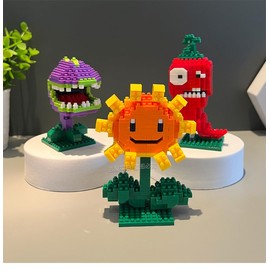 LLXXM Modelo Plantas vs Zombies de Bloques Microset, PVZ Kit Construcción 245 Piezas, Ejercitar Paciencia Juguete Educativo, Navidad, Día Reyes, Regalos del Día del Niño para Adultos y Niños