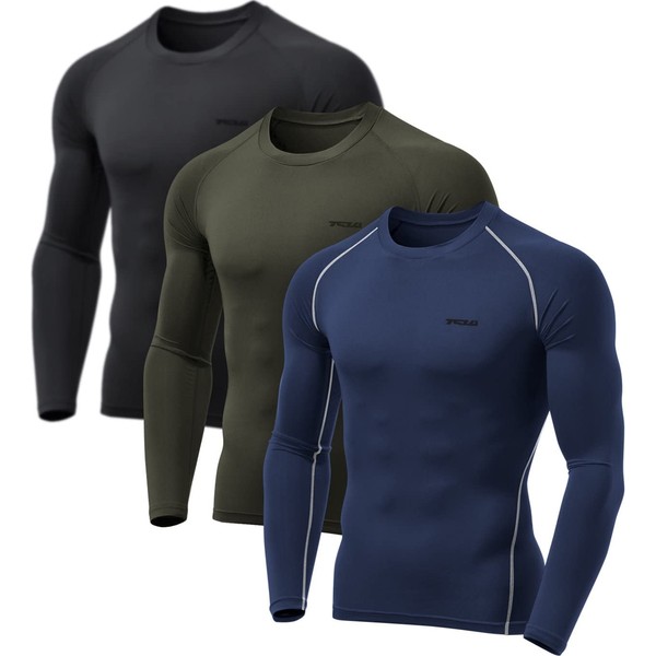 TSLA Men's UPF 50+ Compression Shirts: High-Performance Gear for Running,