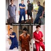 Ekouaer Men Satin Silk Pajamas Set 2 Piece Button Down