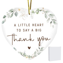 Thank You Gift, Ceramic Plaque Thank You Gifts for Women, Thank You Plaque Appreciation Gift for Friend Teacher Colleague Mom - A Little Heart to Say A Big Thank You (Heart-C)