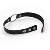 Deelfel Women's Black PU Leather O Ring Necklace Punk Goth