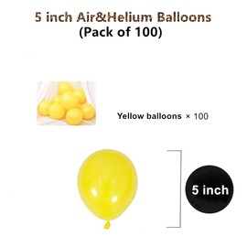 5 inch Yellow Party Balloons, 100 pcs Mini Latex Balloons for Birthday Wedding Baby Shower Decorations (Yellow)