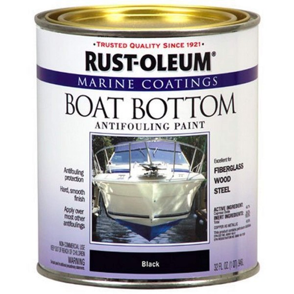 Rust-Oleum Available 207012 Marine Flat Boat Bottom Antifouling Paint, 1-Quart, Black, (Pack of 1)