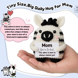 Sensi Blue Cute Zebra Crochet, Gift for Mom from Daughter Son Kids, Mothers Day Birthday Valentine Christmas Stocking Stuffer for New Mom, I Love You, Best Mother Ever Memento,Sentimental Office Decor