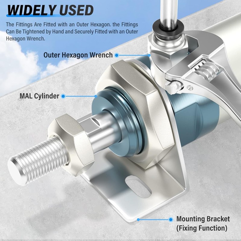 TAILONZ PNEUMATIC 1/4"OD Straight Push to Connect Fittings Pneumatic Fittings