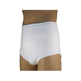 P&S Healthcare's Men's Pouch Pant - 0mls Absorbency - use with Washable or Disposable Pads - White - Washable and Reusable Brief (Small (30-32" Waist))