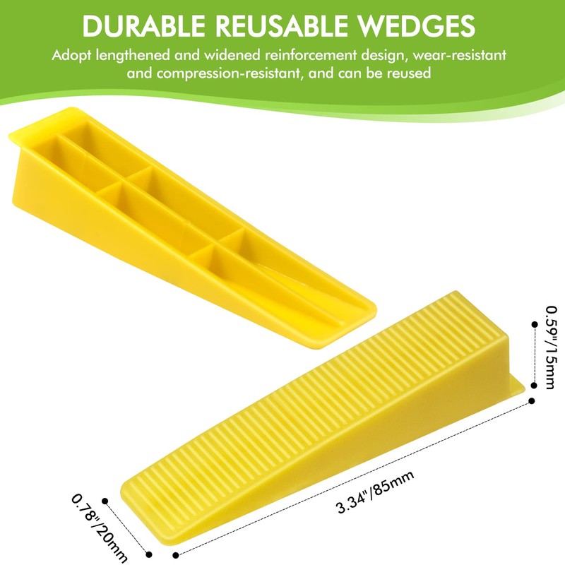 Tile Leveling System Wedges, 300pcs Reusable Tile Leveler Wedges for