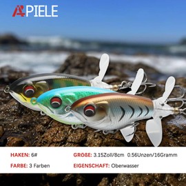 APIELE Fishing Lure, Bait with Propeller Tail for Black Bass, Suitable for Fresh or Salt Water, Bait Teasers Fishing Gifts for Men
