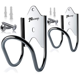 JBscoop Stainless Steel Garden Hose Hanger (Set of 2), for Garden Hose Holder, Rust Free Hose Holder Wall Mount, Heavy Duty Wall Mount Hose Hanger