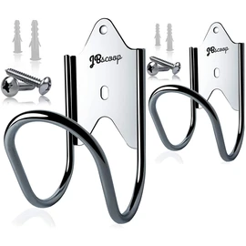 JBscoop Stainless Steel Garden Hose Hanger (Set of 2), for Garden Hose Holder, Rust Free Hose Holder Wall Mount, Heavy Duty Wall Mount Hose Hanger